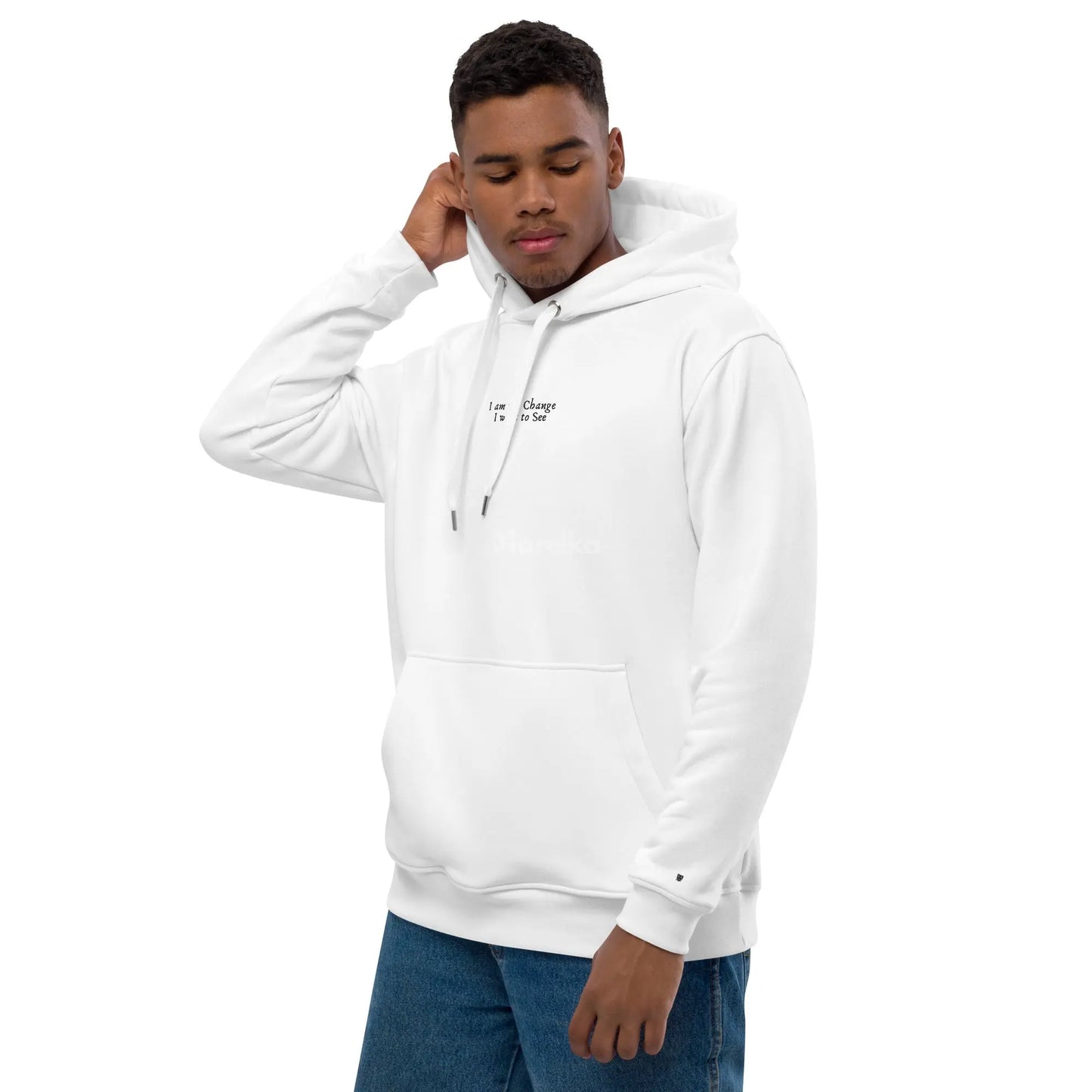 Hoodie premium écologique - I am the Change marelka